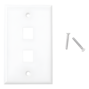 Placa de Pared / 2 Puertos Keystone / Montaje Vertical / UL 94V-0 / 70 x 115 mm (2.75 x 4.52 in)