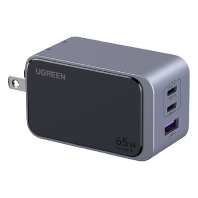 Cargador de Pared / 65W / 3 Puertos / 2 USB-C + 1 USB-A / GaN II / PD3.0 / QC4.0 / PPS2.0 / Enchufe Plegable US