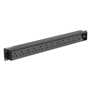 PDU Básico para Rack / 12 Contactos NEMA 5-20R / Entrada NEMA 5-20P / 20A / 120 Vca / Montaje Horizontal 1UR / 19 in