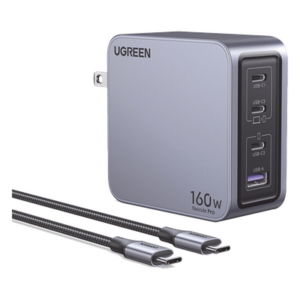 Cargador Rápido GaN / 160W Total / 4 Puertos / PD3.1 140W / PPS / UFCS / QC5 / PC 94-V0