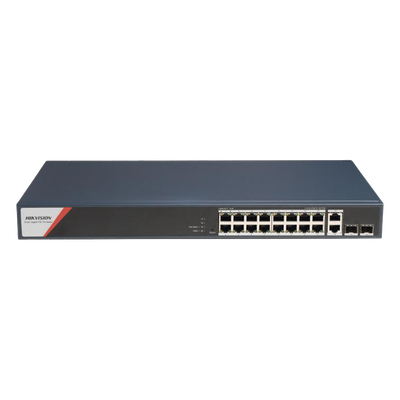 Switch PoE+ Administrable / 16 Puertos Gigabit / 4 Puertos PoE++ 90 W / 2 Uplink Gigabit / 2 SFP / Alcance Extendido 300 m (984.3 ft) / 230 W