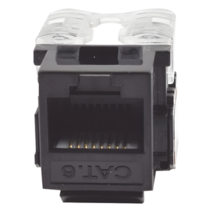 Módulo Jack Keystone / Cat6 / Terminación 110 Punchdown / RJ45 Sin Blindaje / T568A-B / Color Negro