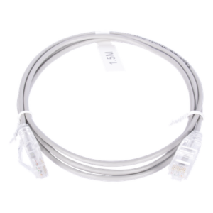 Cable de Parcheo Slim UTP Cat6 / 1.5 m (4.92 ft) / 28 AWG / Gris / Diámetro Reducido