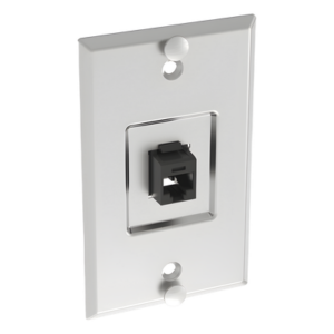 Placa de Pared Vertical / 1 Puerto Keystone / Cat5e / Acero Inoxidable / 114.3 mm (4.50 pulgadas)