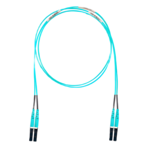 Jumper de Fibra Óptica / Multimodo OM4 50/125 μm / LC-LC Dúplex / OFNR Riser / 25 m (82 ft) / Color Aqua