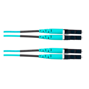 Jumper de Fibra Óptica / Multimodo OM4 50/125 / LC-LC Dúplex / OFNR Riser / Aqua / 2.44 m (8 ft)