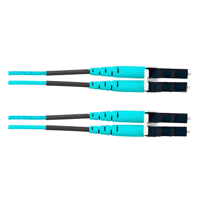 Jumper de Fibra Óptica / Multimodo OM4 50/125 / LC-LC Dúplex / OFNR Riser / Aqua / 18 m (59.06 pies)