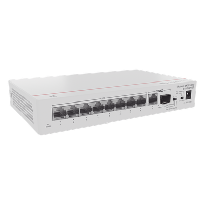 Switch Gigabit No Administrable PoE / 8 Puertos 10/100/1000 Mbps PoE+ / 1 Puerto RJ45 Uplink / 1 Puerto SFP Uplink / 124W / 20 Gbps