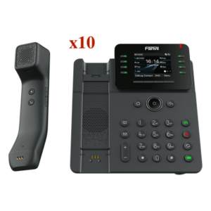 Kit Teléfono IP Empresarial / Pantalla Táctil IPS HD 2.8" / 12 Líneas SIP / Puertos Gigabit con Bypass / Auricular Bluetooth / Conferencia 6 Vías