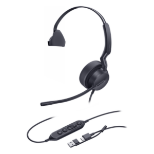Auricular USB Profesional / Mono / Cancelación de Ruido IA / Altavoz 35 mm / Certificado Microsoft Teams / USB-C/A
