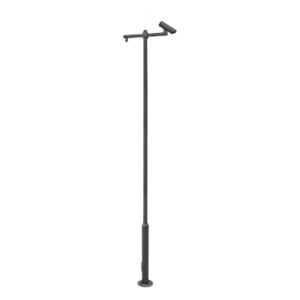 Poste Seccionado para Videovigilancia / 6 m (19.7 ft) / 4 Secciones / Base Ø 140 mm / Soporte PTZ / IP66