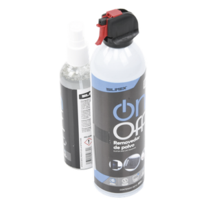 Kit de Limpieza para Electrónicos / 4 Productos Especializados / Aire Comprimido 660 ml / 2 Limpiadores 250 ml / 2 Microfibras 30x30 cm
