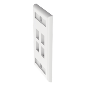 Placa de Pared Vertical / 4 Puertos Keystone / 69.8 x 114.3 mm / 2.75 x 4.5 pulg. / Con Etiquetas / Blanco