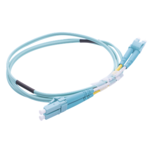 Jumper de Fibra Óptica / OM3 50/125 / LC-LC Dúplex / OFNR Riser / 2.0 mm / 1 Metro (3.28 Pies)