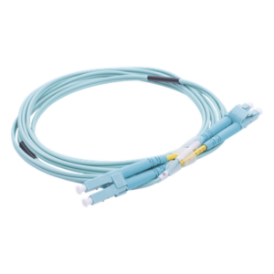 Jumper de Fibra Óptica / Multimodo OM3 50/125 / LC-LC Dúplex / OFNR Riser / 2.0 mm / 2 m (6.56 ft) / Aqua
