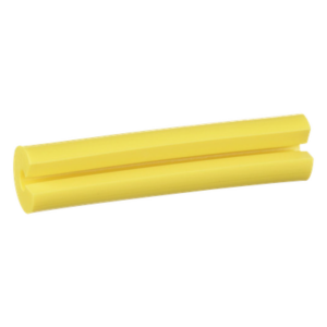 Manguito Porta Etiquetas / Fibra Simplex 2mm / 0.08 in Largo / Amarillo / 100 pzas
