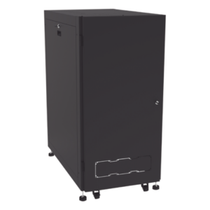 Gabinete de Piso para Telecomunicaciones / 24 UR / 600 x 1000 mm / Puerta con Cristal Templado / Cierre 3 Puntos / Postes Ajustables