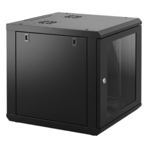 Gabinete de Pared 9U / 19 in / Profundidad 635 mm (2.08 ft) / Carga 100 kg / Cristal Templado / Acero Reforzado