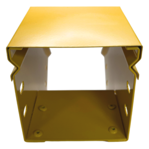 Curva Vertical Exterior / 45° / 4" x 4" / Radio 8" / Aluminio / Epóxica Amarilla