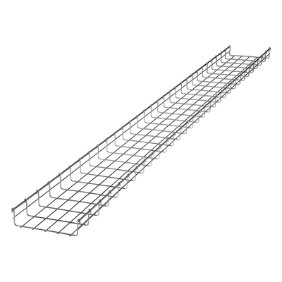 Charola Tipo Malla / Ancho 250 mm (9.8 in) / Peralte 66 mm / Tramo 3 m (9.8 ft) / Electro Zinc 15-20 micras / Capacidad 263 Cables Cat6