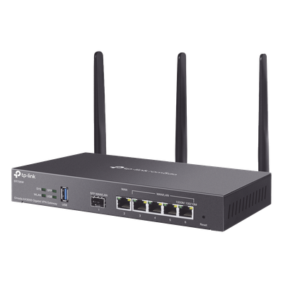Router Empresarial Wi-Fi 6 / AX3000 / Multi-WAN 5 Puertos / 150,000 Sesiones Concurrentes / VPN Integrado / USB 3.0 / Omada SDN