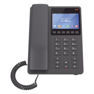 Teléfono IP Hotelero / Wi-Fi 6 Dual Band / 2 Líneas SIP / Pantalla LCD Color / 3 Vías Conferencia / USB-C Carga Rápida
