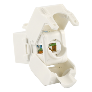 Módulo Jack Keystone / Cat6 / Toolless / Terminación 180° / 1 Puerto / Sin Blindaje / Color Blanco