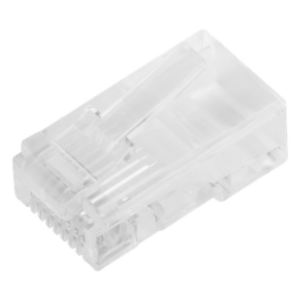 Bote de 100 Conectores RJ45 Cat5e / Sin Blindaje / Chapado Oro 30 Micras / 24 AWG / TIA-568B.2