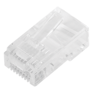 Plug Pass Through RJ45 Cat5e / Sin Blindaje / Chapado Oro 30 Micras / Calibre 24AWG / 100 Piezas