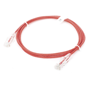 Cable de Parcheo Slim UTP Cat6 / 2 m (6.56 ft) / 28 AWG / RJ45 Chapado en Oro / Rojo