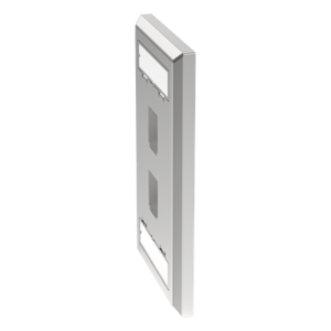 Placa de Pared Vertical / 2 Puertos Keystone / Acero Inoxidable / Estilo Plano / Con Etiquetas