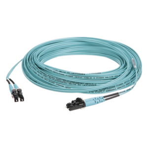 Jumper de Fibra Óptica / OM3 50/125 / LC-LC Dúplex / OFNR Riser / Aqua / 15 m (49.21 pies)