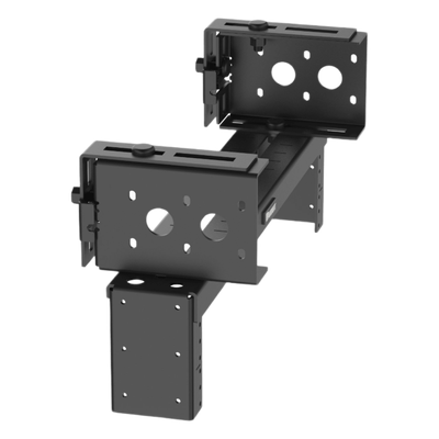 Rack de Distribución Aéreo / 2 UR / Carga 27 kg (60 lb) / Rieles Roscados #12-24 / Profundidad 83 mm (3.3 in) / Montaje Universal