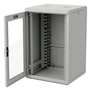 Gabinete Rackeable / 18U / 19 in / Puerta Cristal / Carga 750 Kg / 600x605x930 mm (23.6x23.8x36.6 in) / 3.05 ft Alto