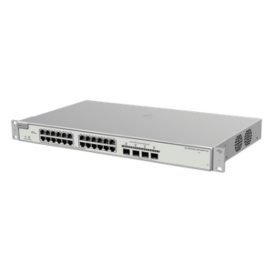 Switch Administrable Capa 3 / 24 Puertos Gigabit PoE+ / 4 SFP+ 10Gb / 370W PoE / 128 Gb/s