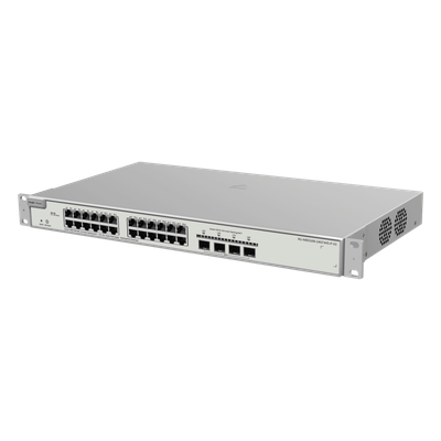 Switch Administrable Capa 3 / 24 Puertos Gigabit PoE+ / 4 SFP+ 10Gb / 370W PoE / 128 Gb/s
