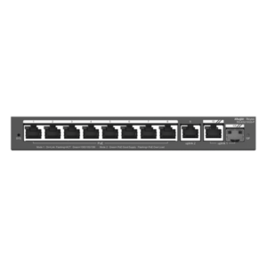 Switch Administrable / 8 Puertos PoE+ / 130 W / 2 Uplinks Gigabit / 20 Gb/s / Sin Ventilador