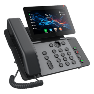 Teléfono IP Empresarial / Pantalla Táctil 7" / Wi-Fi 6 / Bluetooth 5.4 / 20 Líneas SIP / Cámara 1080p / PoE / Material Antibacterial