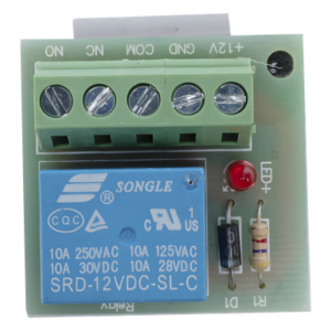 Módulo de Relé para Control de Acceso / Salida NO/NC/COM / 3A a 125 VCA / 12 VCC / -20°C a 70°C / Interbloqueo de Puertas