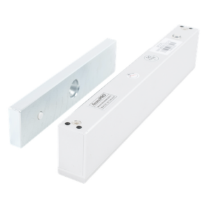 Chapa Magnética Electromagnética / 280 kg (617.3 lbs) / LED Ultra-Brillante / Sensor de Estado / 12/24 VCC / Aluminio Anodizado