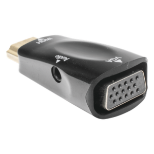 Convertidor HDMI a VGA / 1920x1080 @ 60Hz / Audio 3.5 mm / Plug-and-Play / Chapado en Níquel