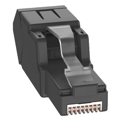 Plug RJ45 UTP / Terminación en Campo / Ángulo 45° / Cat6A Certificable / 22-26 AWG / 0.5-0.13 mm²